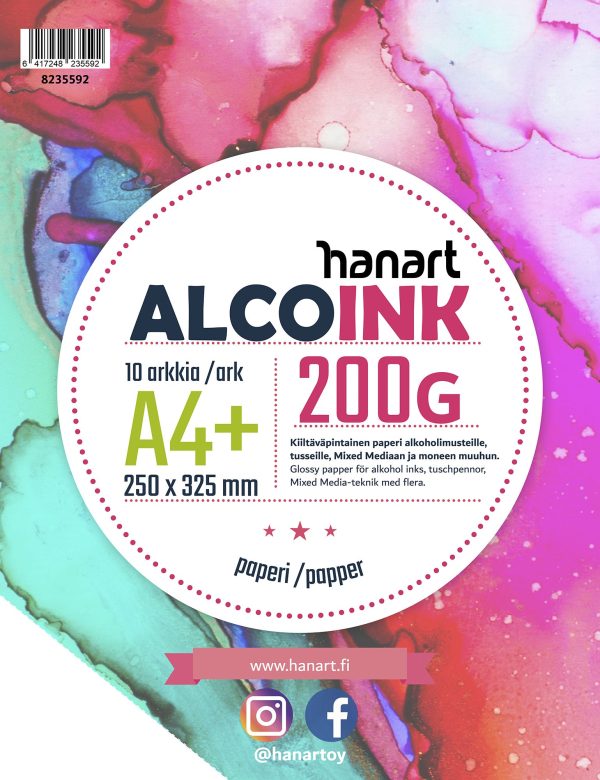 Alkoholimustepaperi 25x32,5cm 10kpl AlcoInk 200g alkoholimusteelle Online Hot Sale