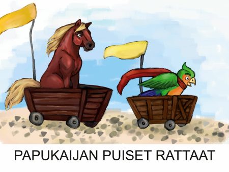 Papukaijan puiset rattaat For Sale