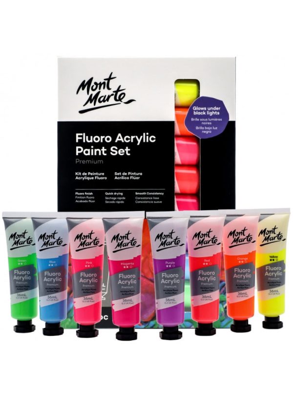 Akryyliväri 8 x 36ml Neon Flouro Mont Marte For Discount