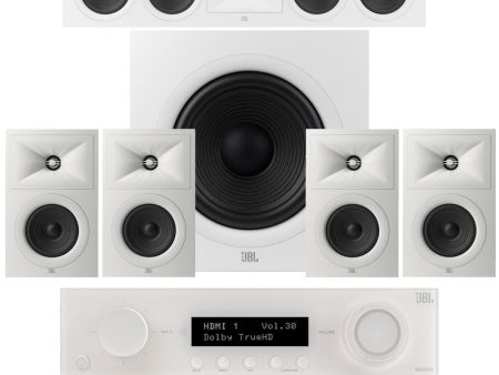 JBL MA510 5.2ch 8K AV Receiver with JBL Stage 250B 5.1 Speaker Package White Cheap