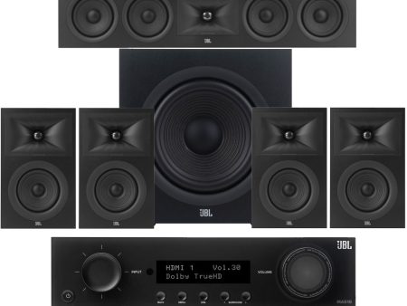 JBL MA510 5.2ch 8K AV Receiver with JBL Stage 250B 5.1 Speaker Package Black For Discount