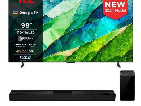 TCL 98C855K 98 Inch C855K 4K UHD QLED Mini LED Smart TV and Q75H 5.2.1ch Dolby Atmos Soundbar with Subwoofer Bundle 2024 Online Sale