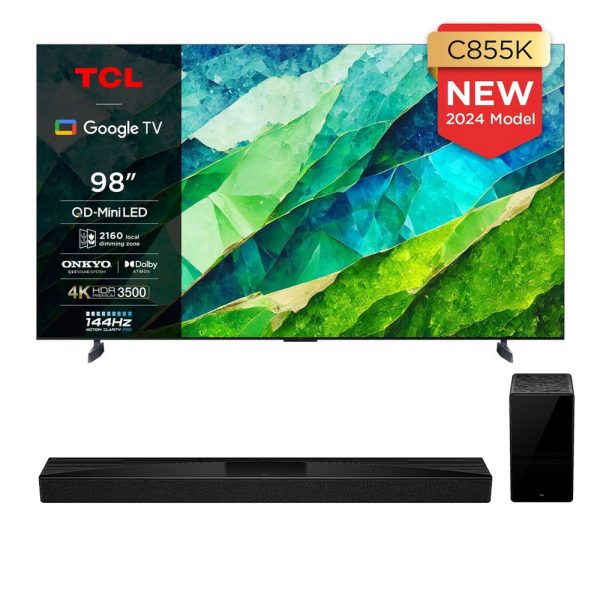 TCL 98C855K 98 Inch C855K 4K UHD QLED Mini LED Smart TV and Q75H 5.2.1ch Dolby Atmos Soundbar with Subwoofer Bundle 2024 Online Sale