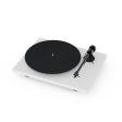 Pro-Ject T1 EVO BT Bluetooth Belt Driven Turntable with Built-In Switchable Phono Preamp White Hot on Sale