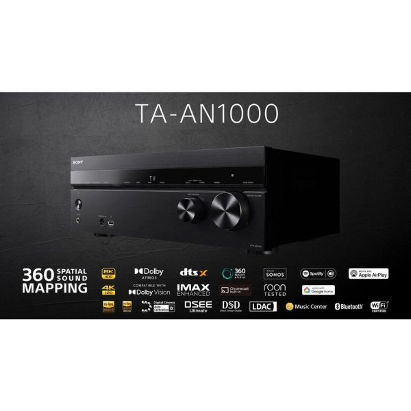 Sony TA-AN1000 7.2 Ch 8K Dolby Atmos AV Amplifier with Wharfedale DX3 HCP 7.1 Black Speaker Package Sale