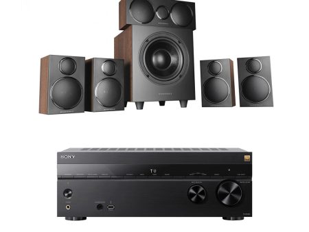 Sony TA-AN1000 7.2 Ch 8K Dolby Atmos AV Amplifier with Wharfedale DX3 HCP 5.1 Walnut Speaker Package Discount