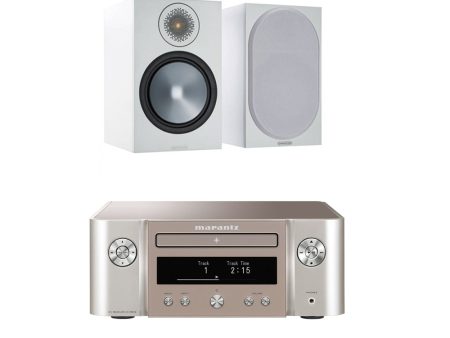 Marantz Melody X MCR612 Hifi Network System Silver with Monitor Audio Bronze 100 Bookshelf Speaker White Package Discount