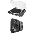 Audio Technica AT-LP70XBT Fully Automatic Bluetooth Wireless Turntable with Kanto YU4 140W Powered Bookshelf Speakers HiFi Package Black Cheap