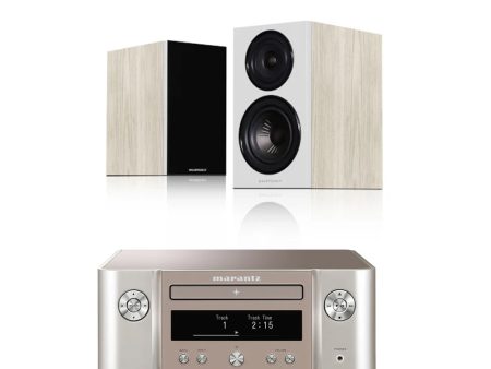 Marantz Melody X MCR612 Hifi Network System Silver Gold with Wharfedale Diamond 12.2 Bookshelf Speakers Light Oak Package Sale