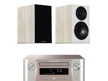 Marantz Melody X MCR612 Hifi Network System Silver with Wharfedale Diamond 12.1 Bookshelf Speakers Light Oak Package Hot on Sale